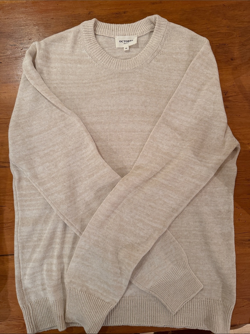 OCTOBRE Men's Light Beige Crewneck Knit Sweater